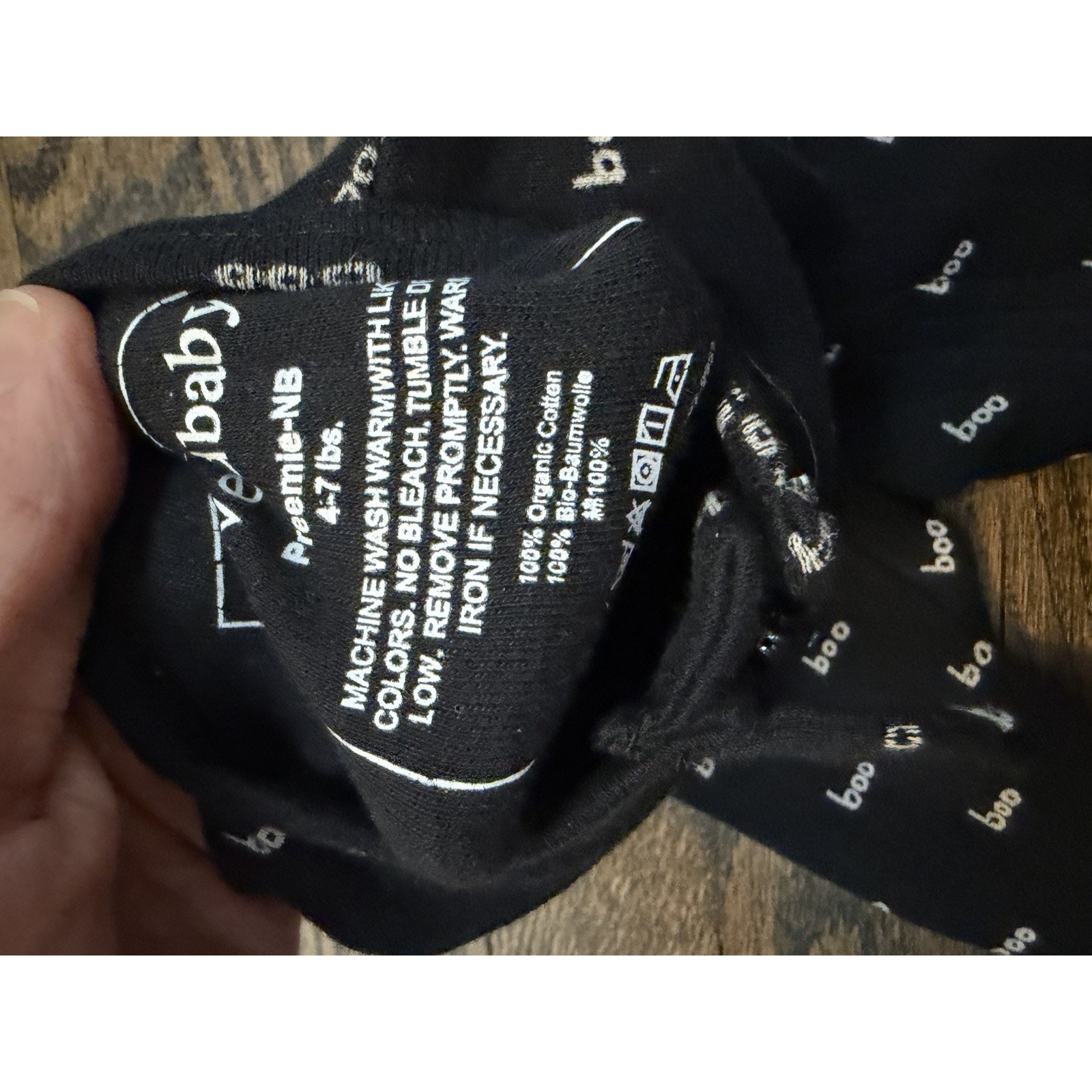 L'ovedbaby Boo Black Organic Cotton Halloween Footie Sz Premie Nwt — image 4 of 7